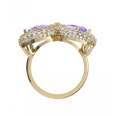 Enchanting Tanzanite & diamond Cocktail ring
